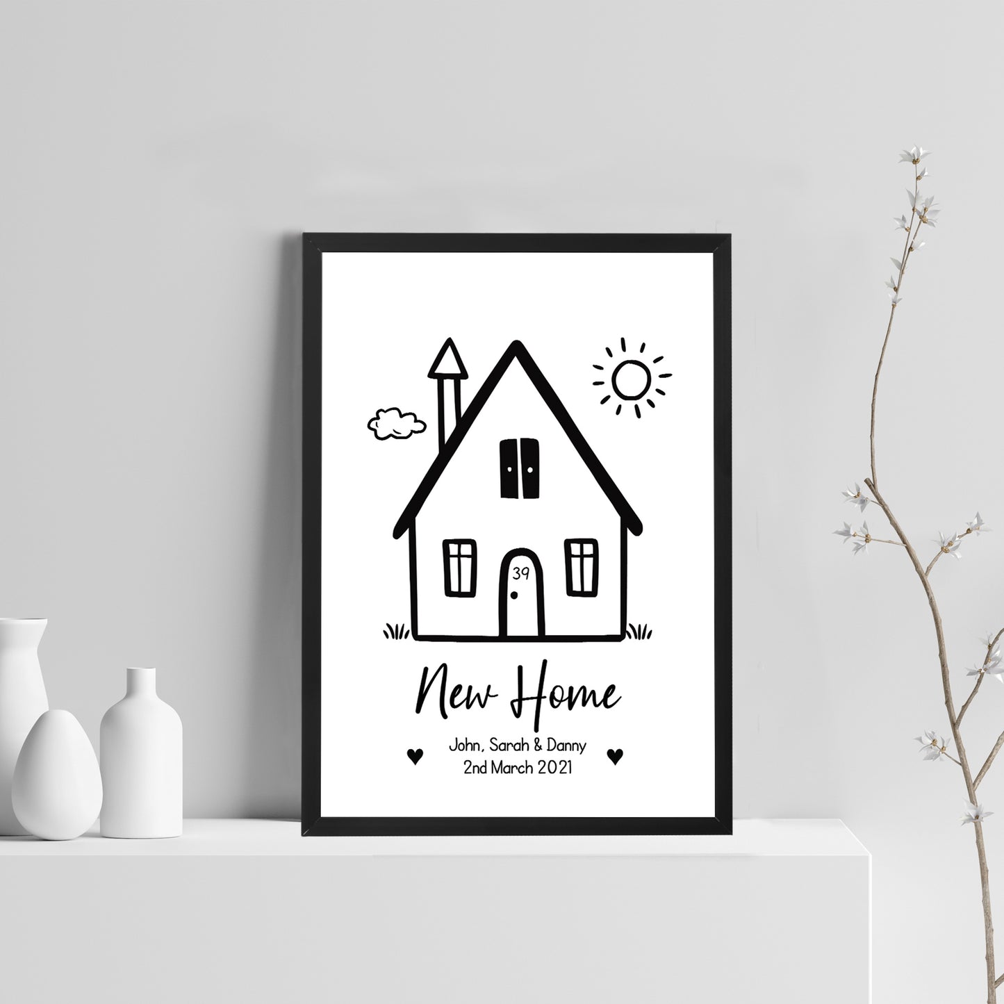 New Home Print Framed Gift For Couple Personalised Home Gift