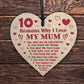Mother Daughter Gift Wood Heart LOVE Mum Christmas Birthday Gift