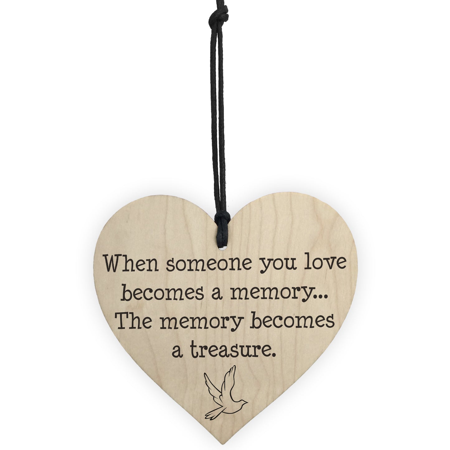 Memories Become Treasures Wooden Hanging Heart Plaque