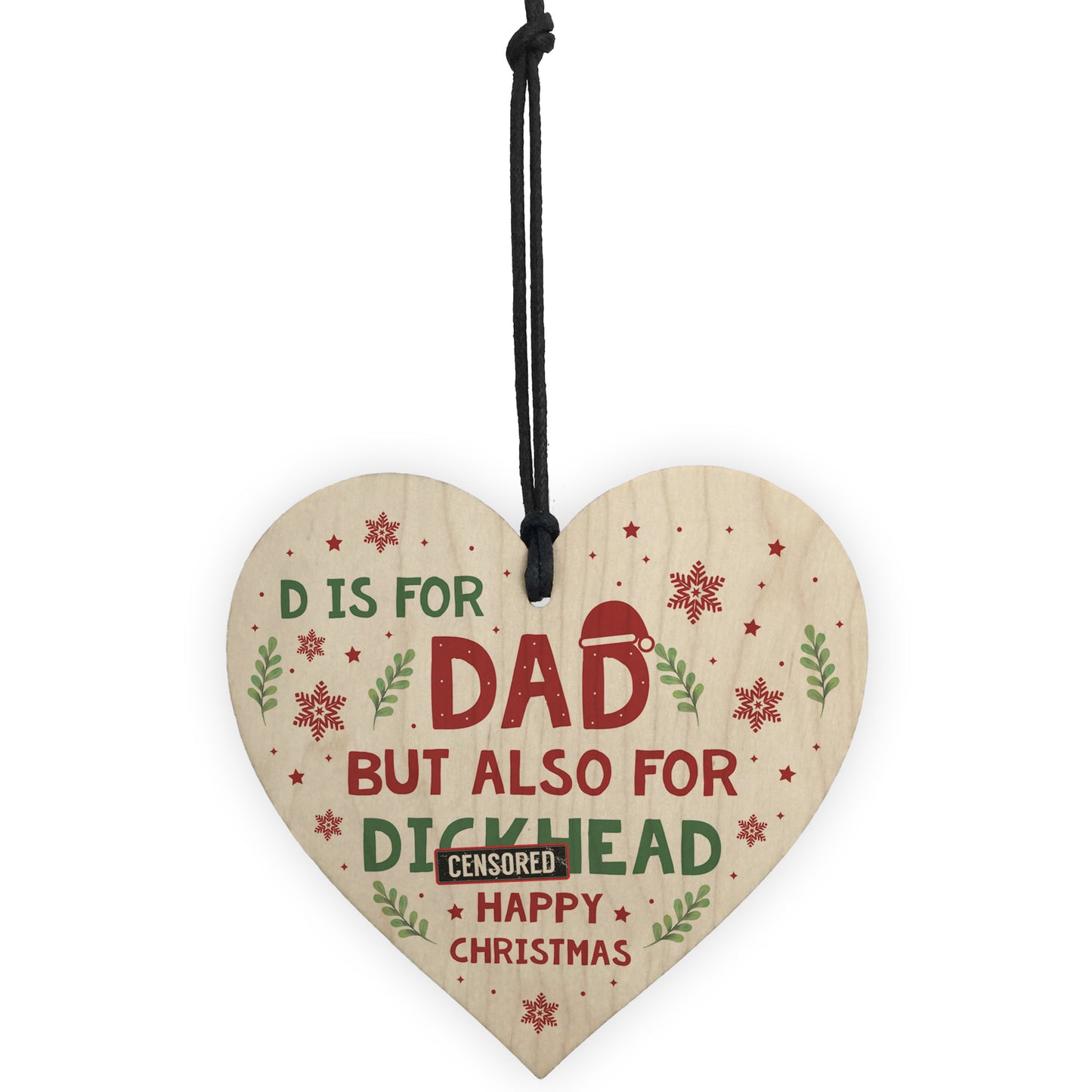 Funny Christmas Gift For Dad Wooden Heart Novelty DAD Gift