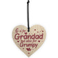 Funny Gift For Grandad Wooden Heart Sign Birthday Christmas Gift