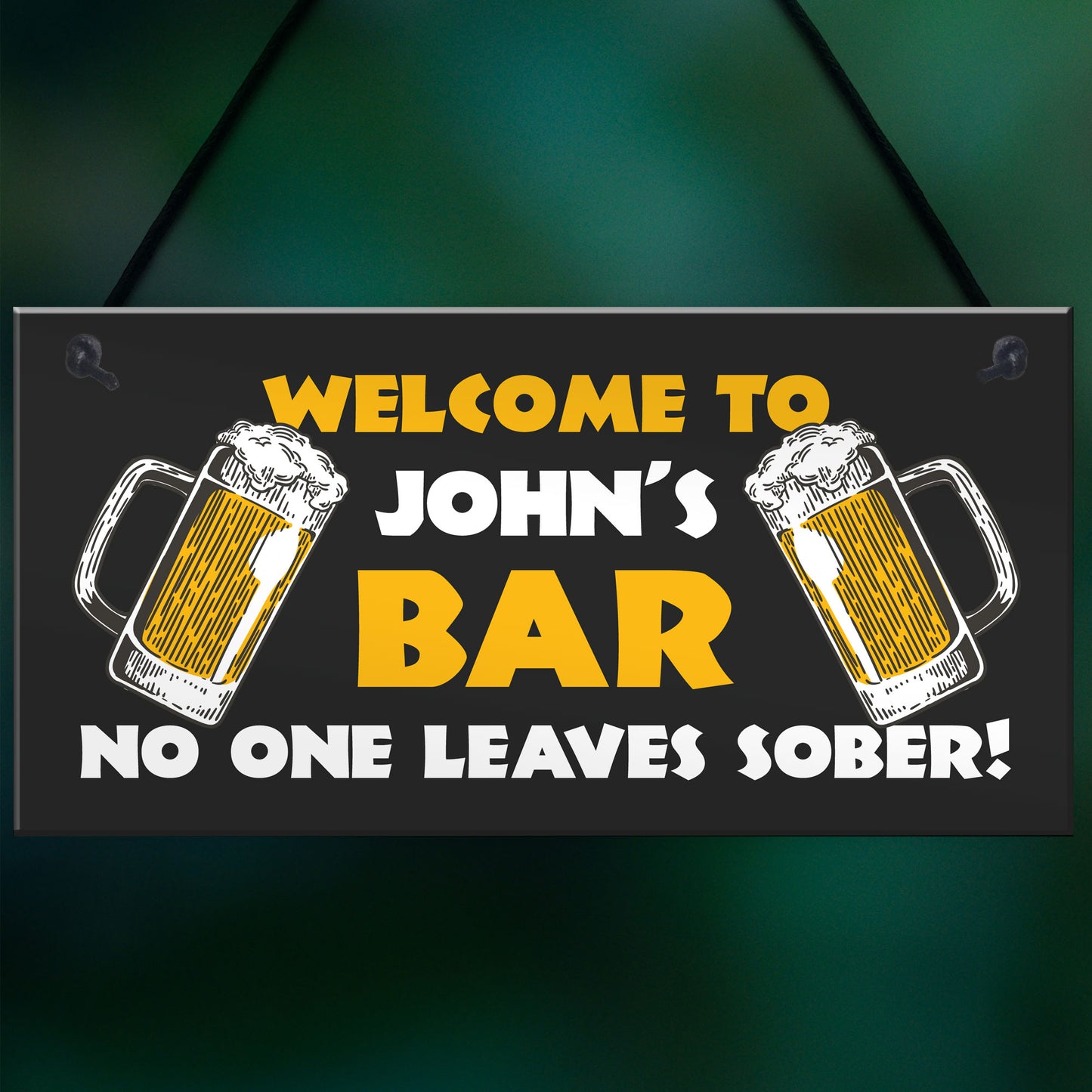 Home Bar Sign NO ONE LEAVE SOBER Funny Pub Man Cave Sign
