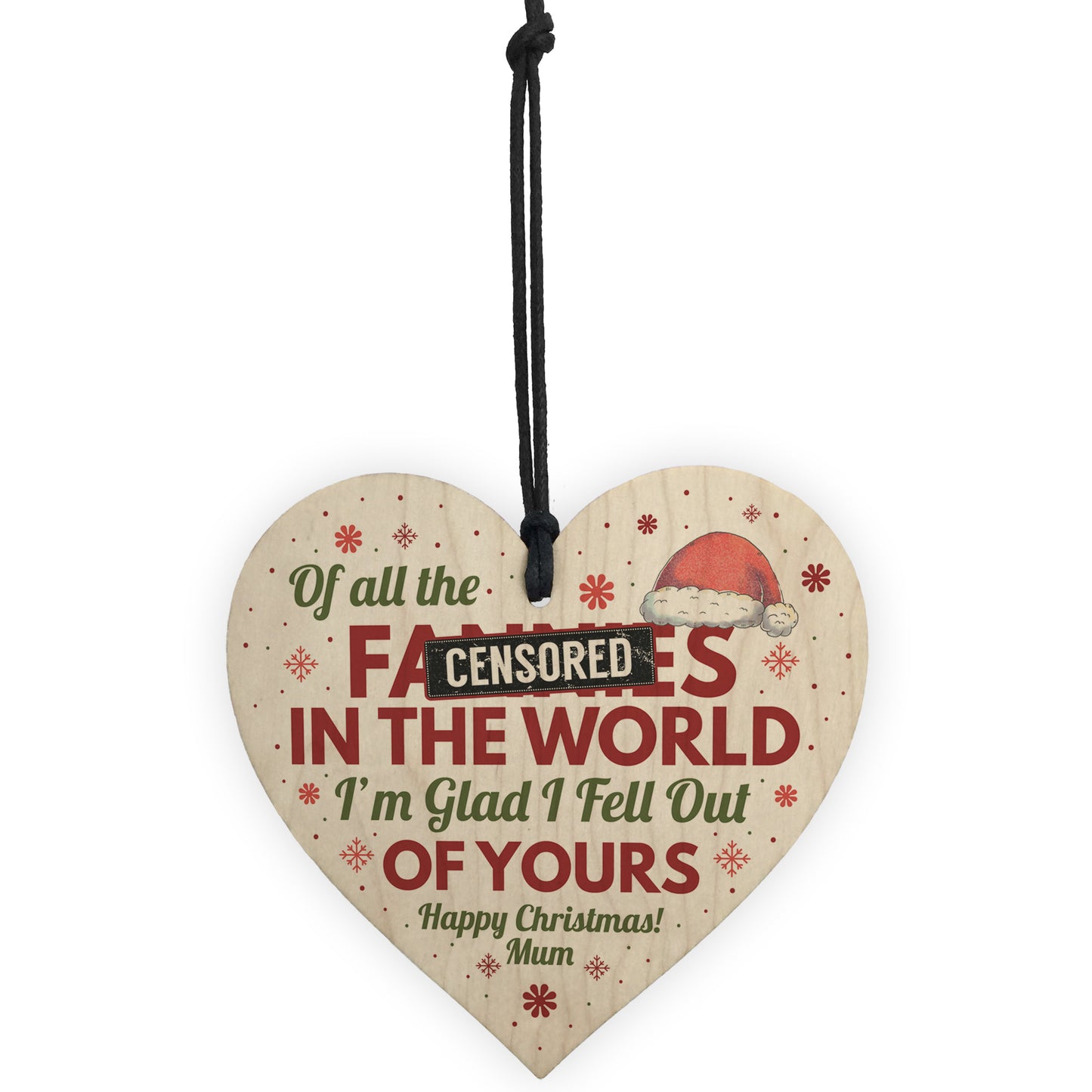 Happy Christmas Rude Gift For Mum Hanging Tree Decoration Bauble