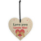 Little Sister Gift Wood Heart Birthday Christmas Gift For Sister