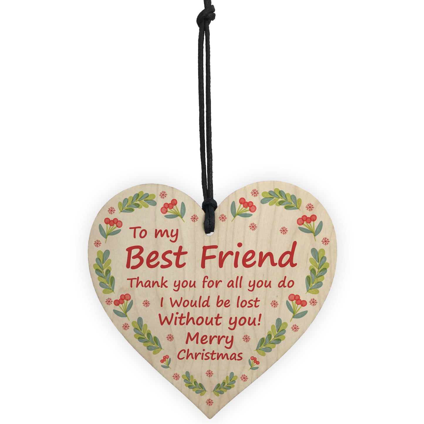 Wooden Heart Christmas Gift For Best Friend Novelty Friendship