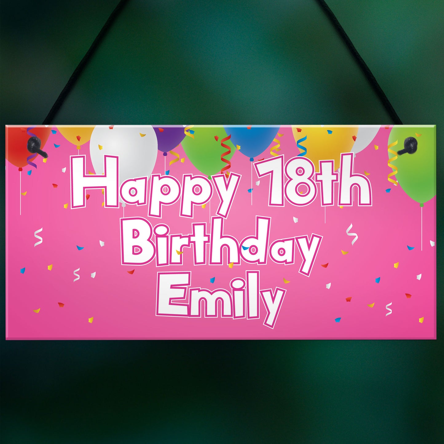 Personalised Birthday Party Banner Hanging Sign Any Name Age