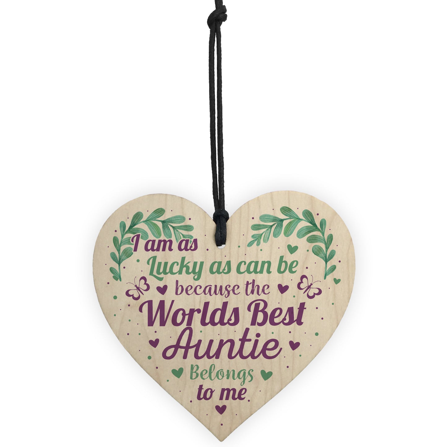 Birthday Gifts For Auntie THANK YOU Wooden Heart Plaque Sign