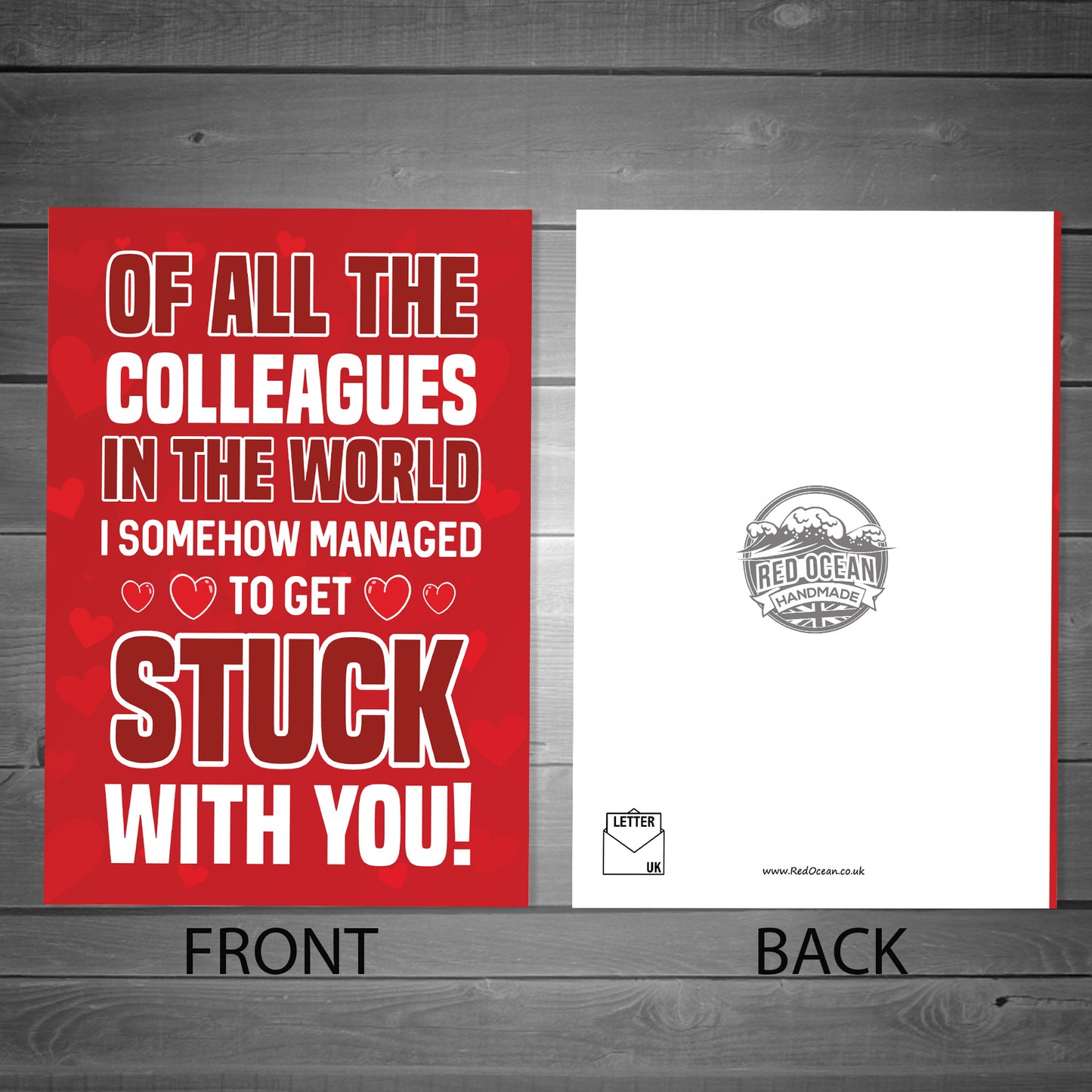 Funny Birthday Cards for Work Colleague Gifts Wood Heart Joke