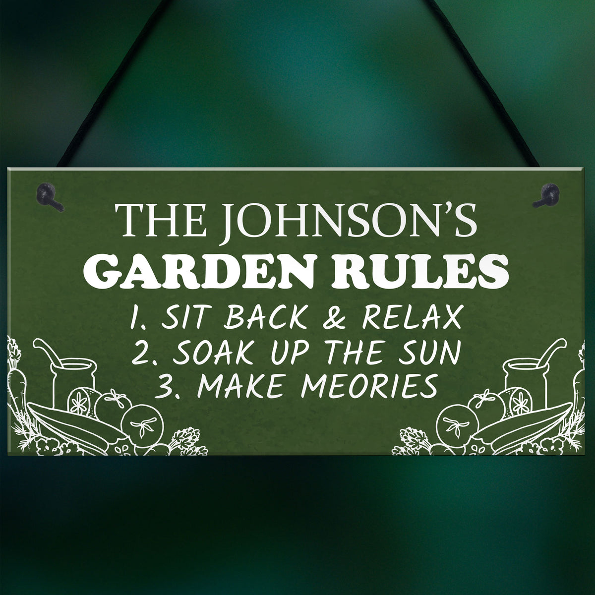 Garden Rules Personalised Garden Shed Summerhouse Plaque