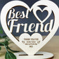Best Friend Plaque Friendship Gift Engraved Wood Heart Thank You