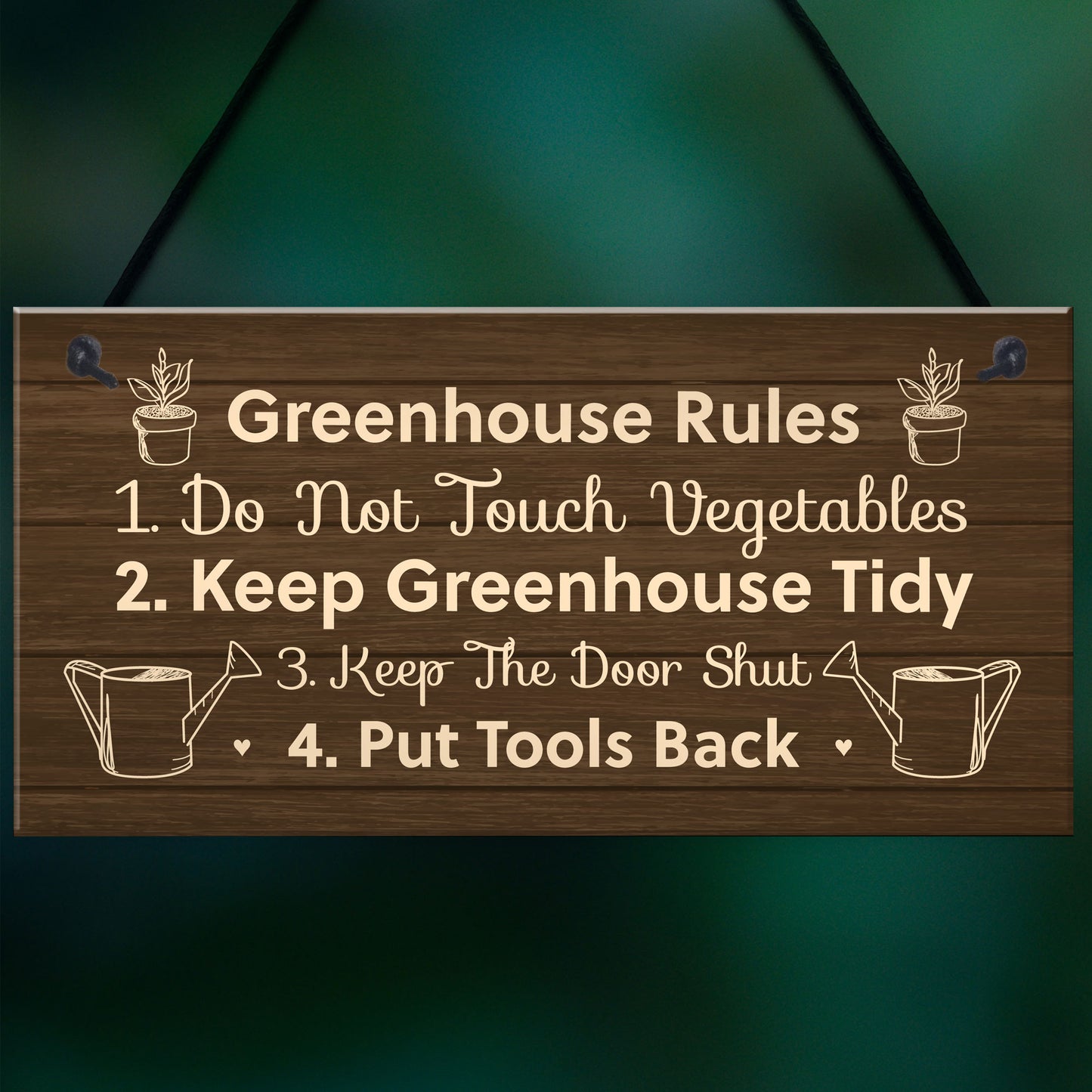 Greenhouse Rules Sign Hanging Garden Shed Sign Gift For Family