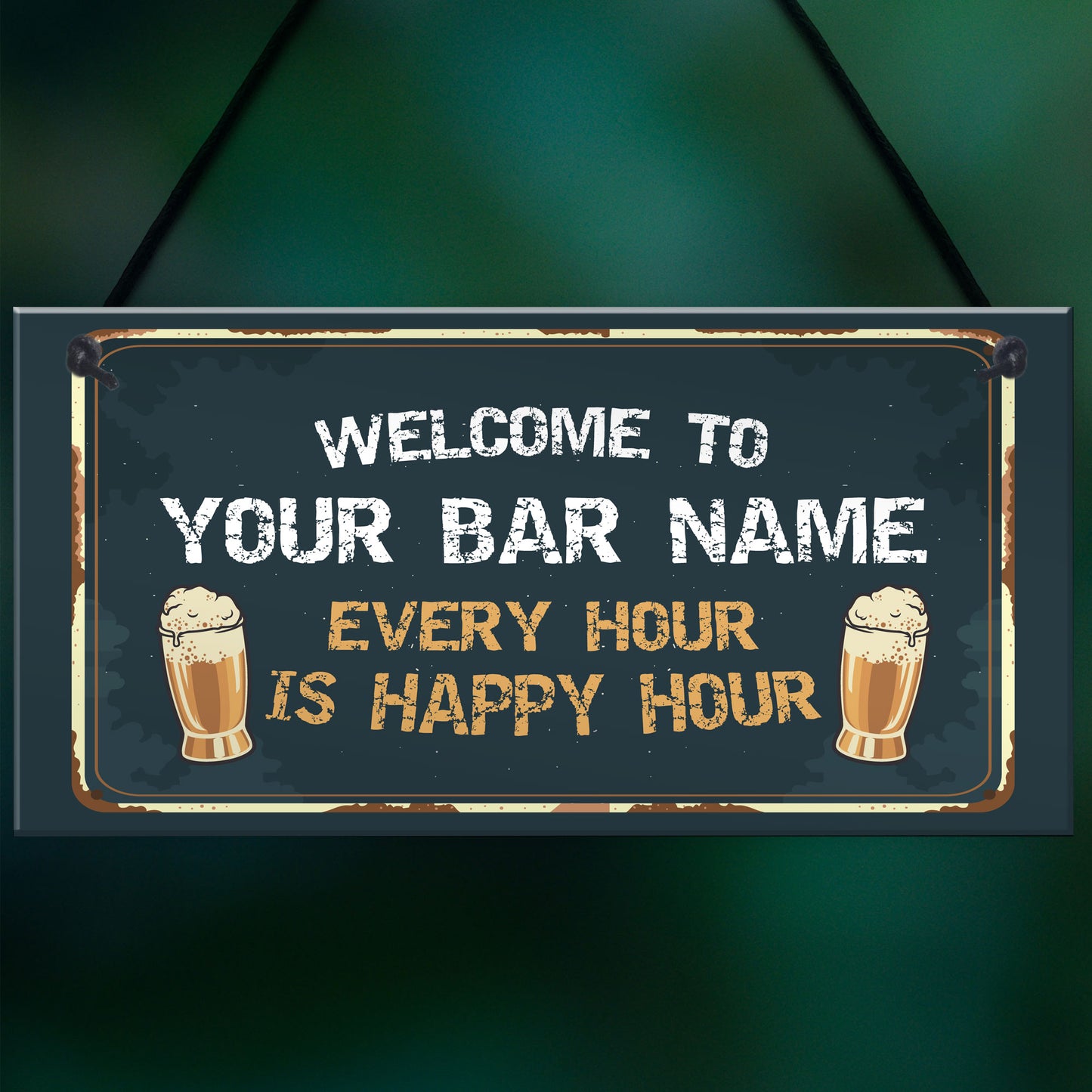 WELCOME Sign For Bar Home Bar PERSONALISED Man Cave Sign