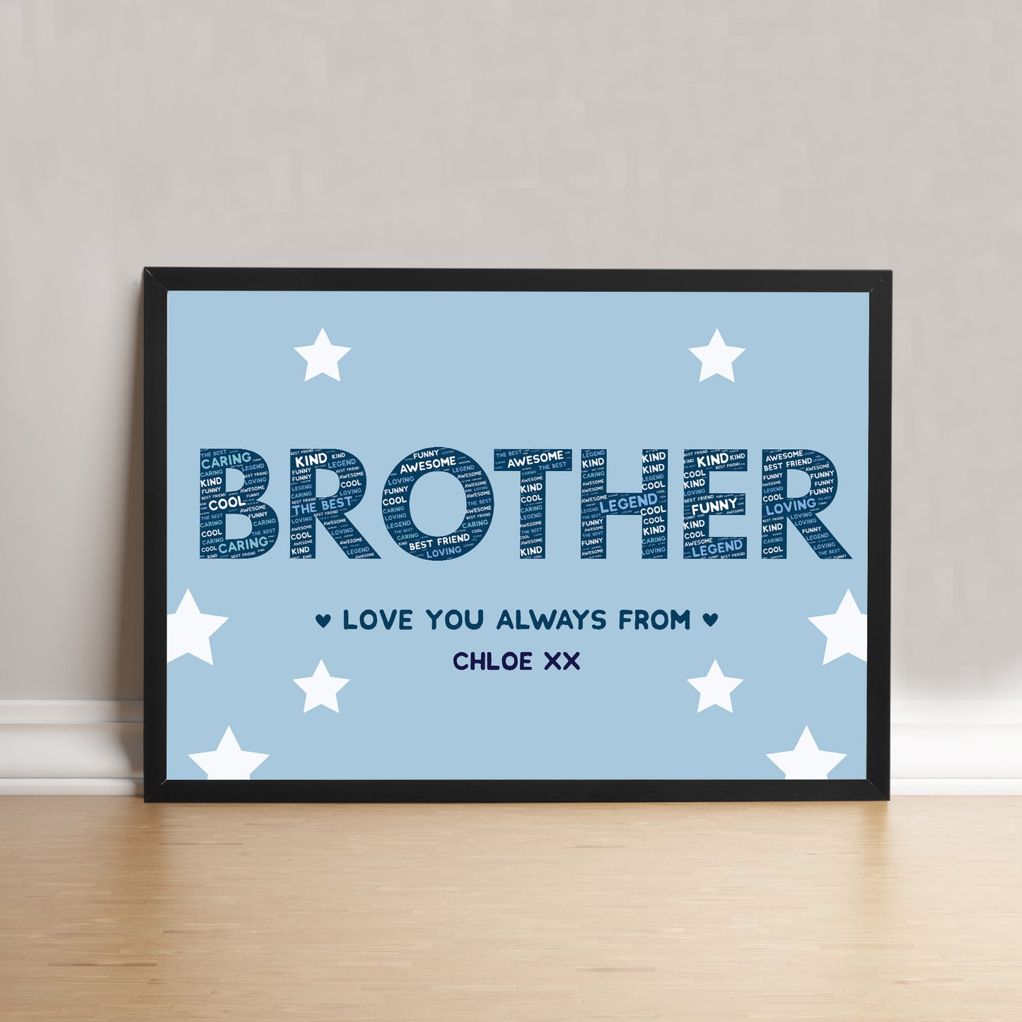 Brother Gift Personalised Frame Print Brother Birthday Xmas Gift