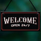 Bar Welcome Hanging Sign For Home Bar Man Cave Garden Decor