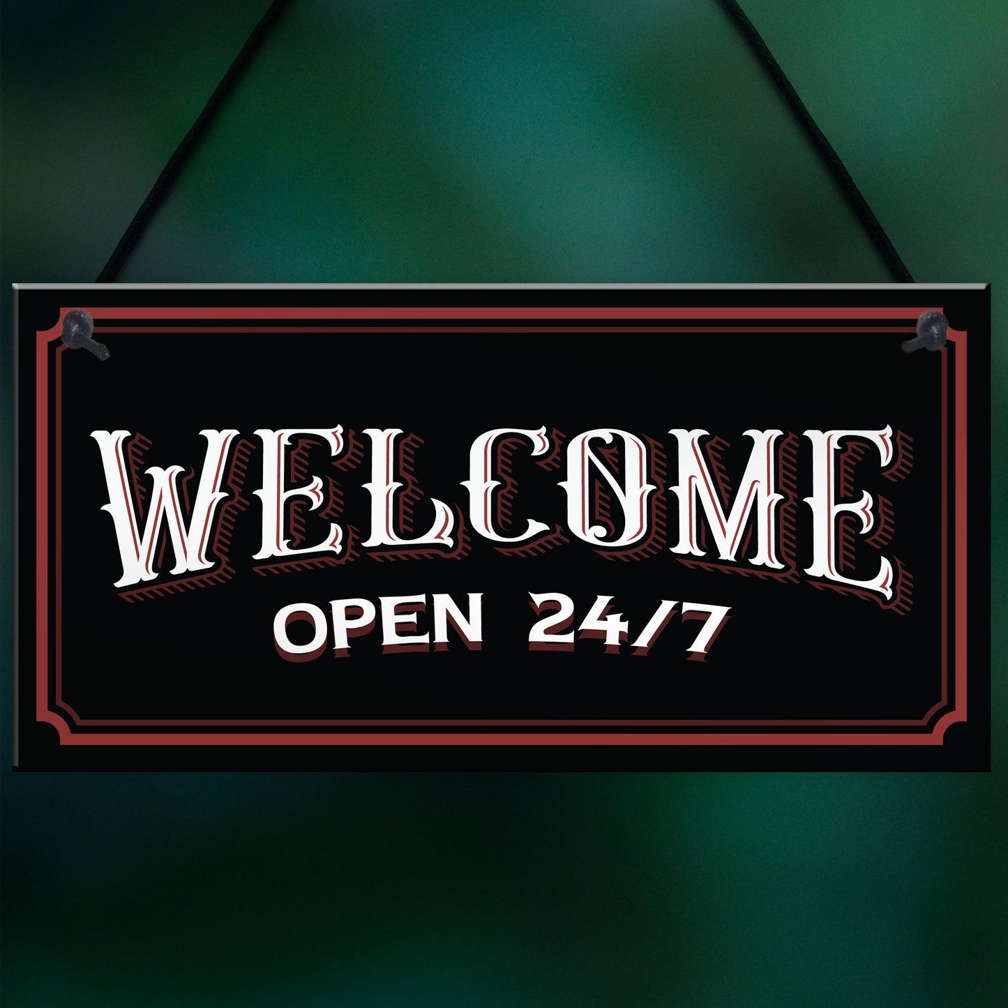 Bar Welcome Hanging Sign For Home Bar Man Cave Garden Decor