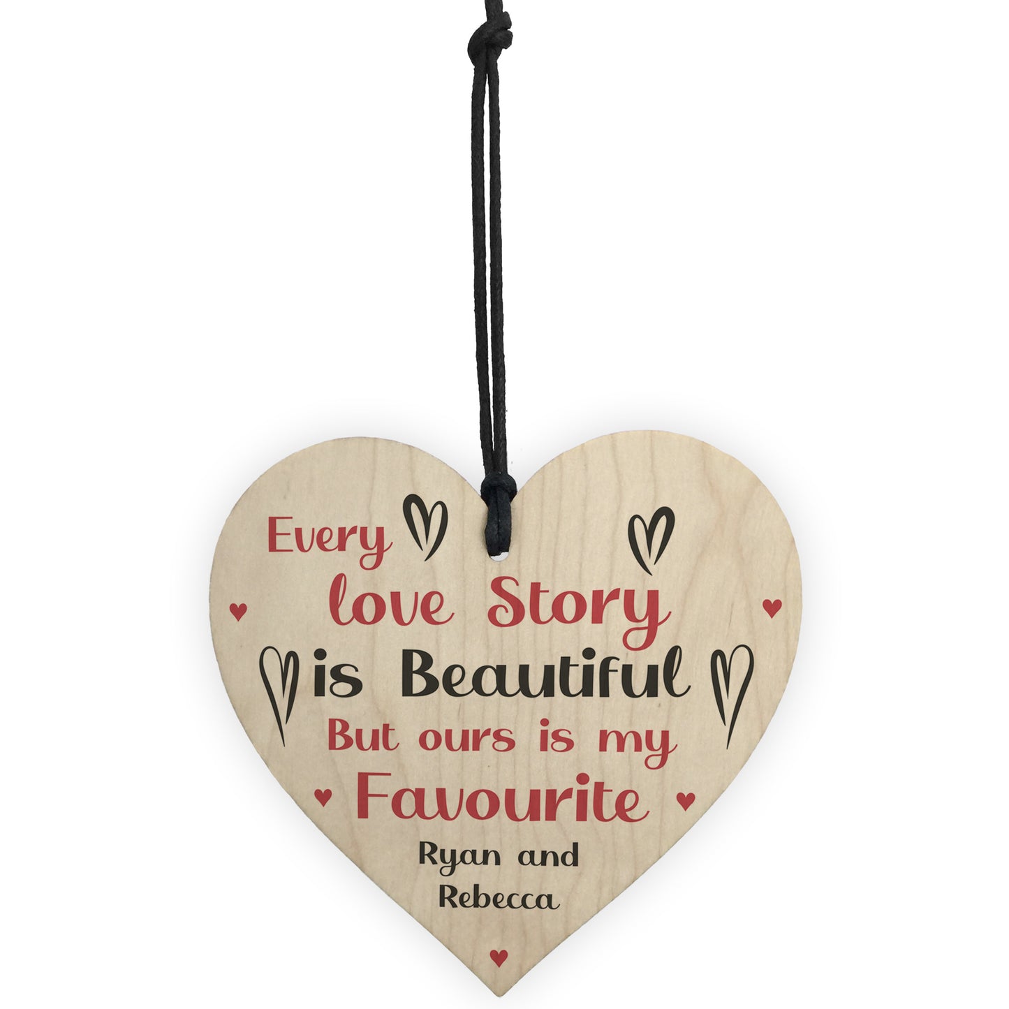 Personalised Gift For Boyfriend Wood Heart Sign Gift For Him Her