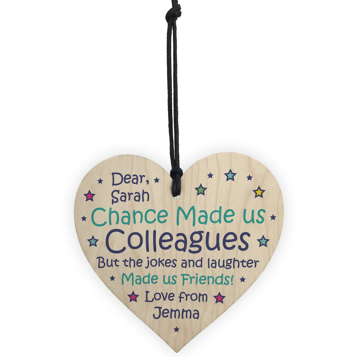 Personalised Chance Made Us Colleague Heart Plaque Thank You