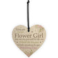 Flower Girl Wedding Gift Thank You Wooden Heart Bouquet Decor