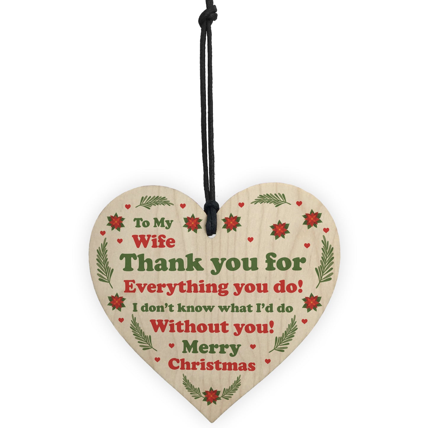 Christmas Gift For Wife Wood Christmas Tree Decoration Thank You