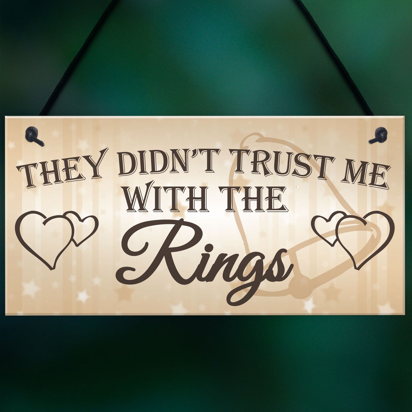 Shabby & Chic Wedding Sign Trust Me Rings Pageboy Bestman Plaque