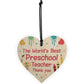 Gift For Preschool Teacher Wood Heart Thank You Gift Preschool