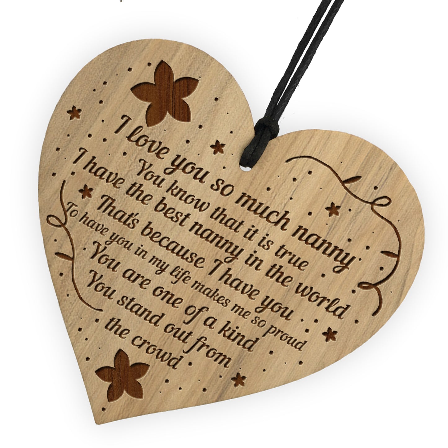 I Love You Nanny Gifts For Birthday Christmas Engraved Heart