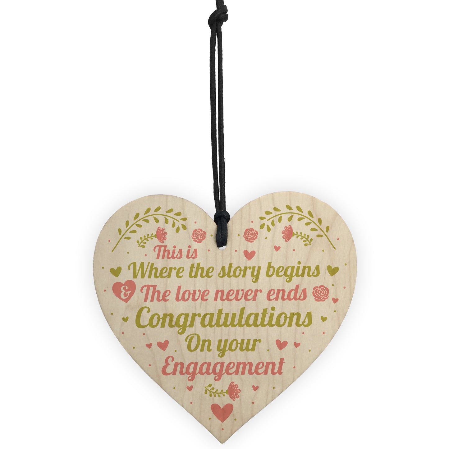 Congratulations On Your Engagement Wedding Gift Wood Heart Sign