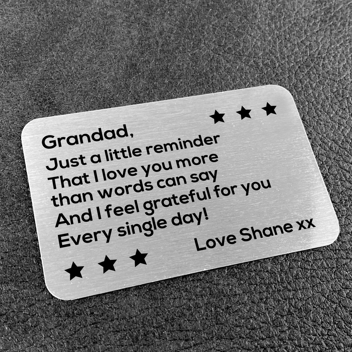 Thank You Gift For Grandad Personalised Wallet Insert
