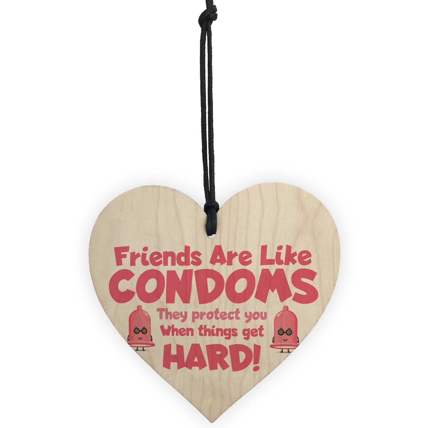 Best Friend Sign Funny Rude Friendship Gift Wood Heart Friend