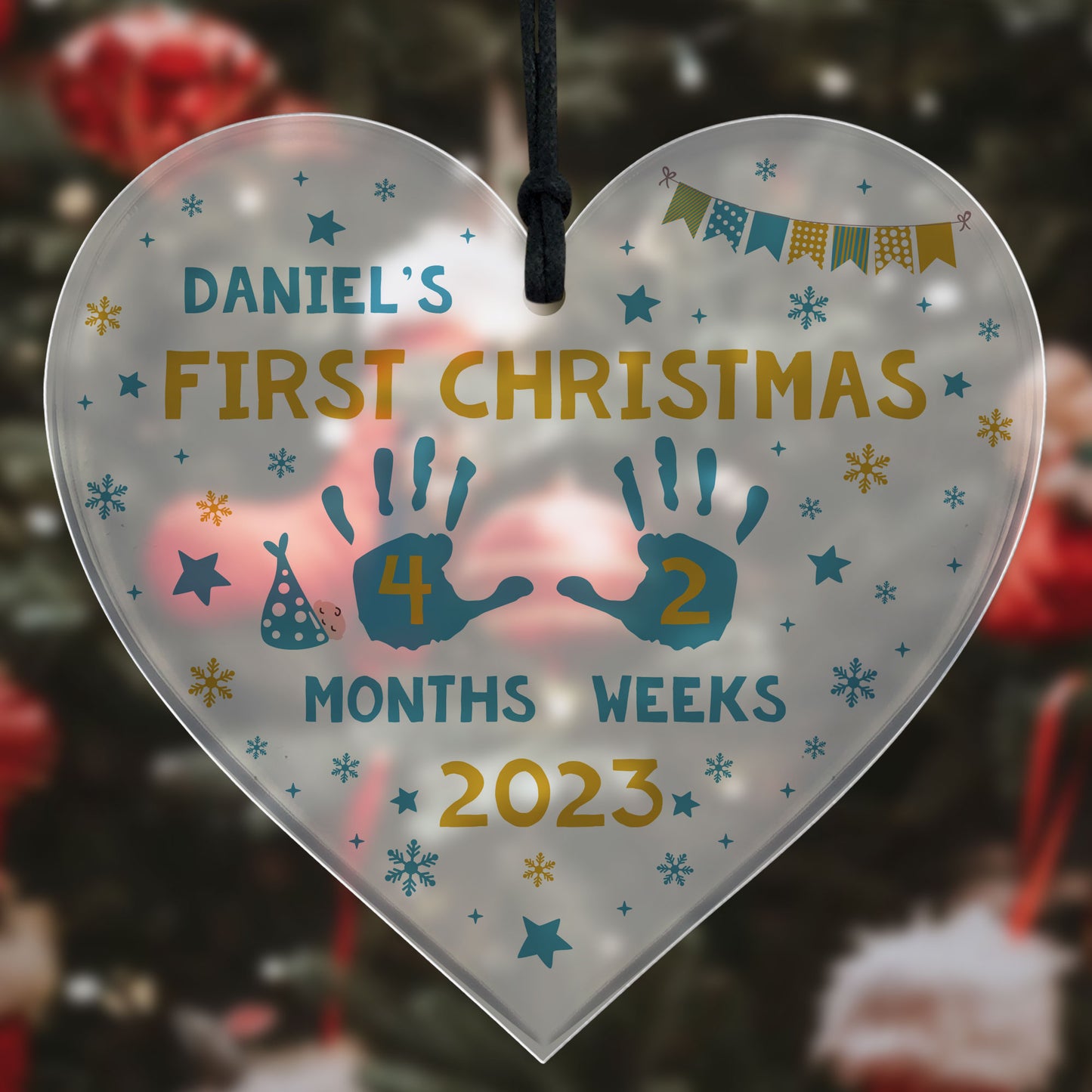 First Christmas Decoration For Baby Boy Girl Personalised Heart