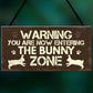 Bunny Zone Rabbit Lover Gift Ideas Door Hutch Funny Pet Sign