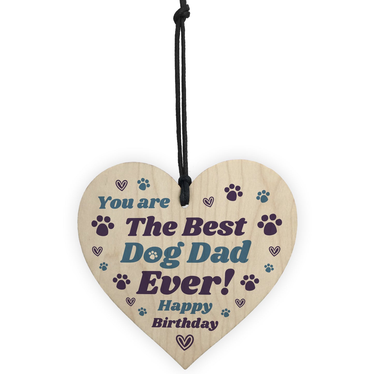 Dad Birthday Gifts For Dog Dad Funny Wooden Heart Birthday Gift