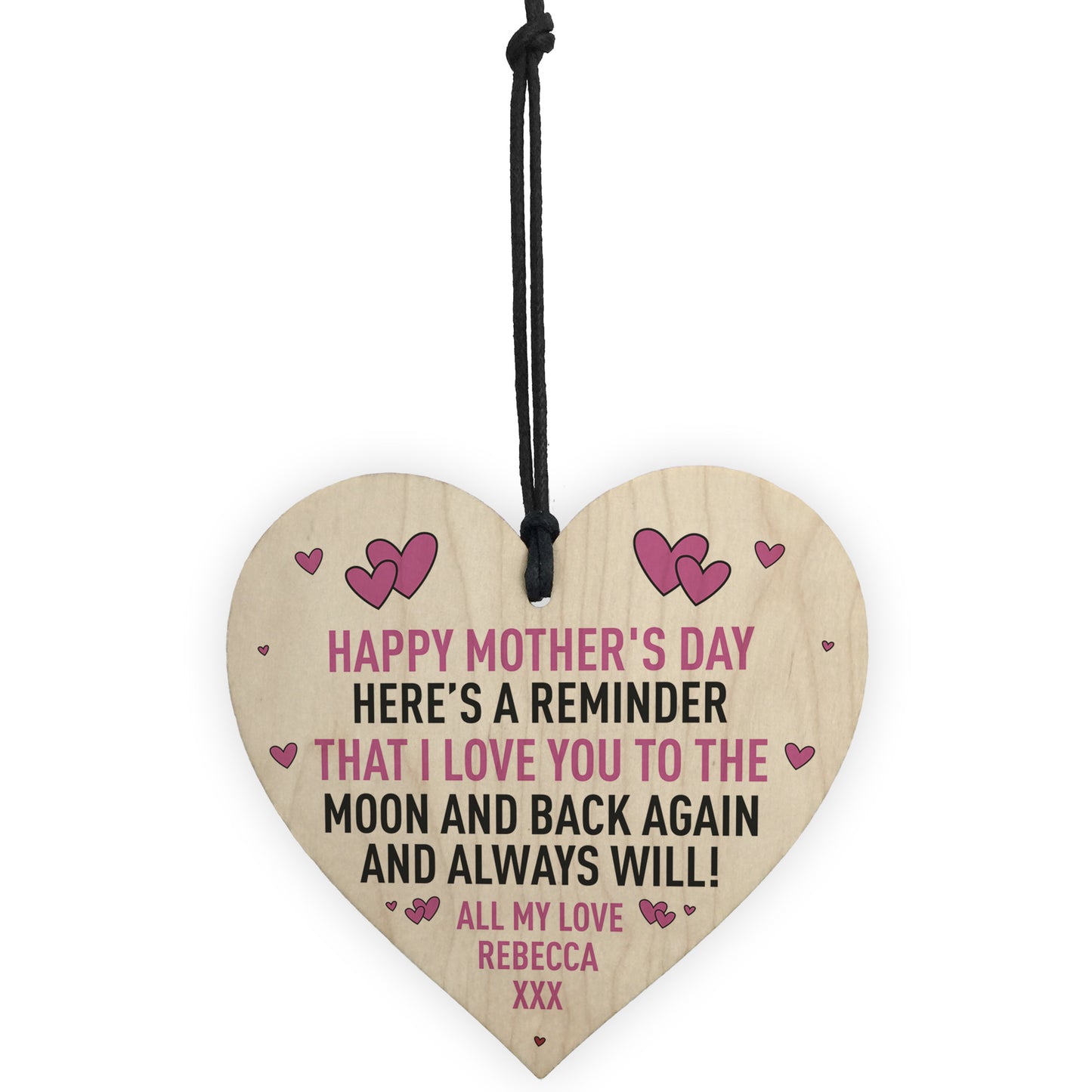 Mothers Day Gift PERSONALISED Wooden Heart Special Gift For Her