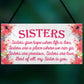 Sister Is You Friendship Best Sister Love Heart Hanging Plaque