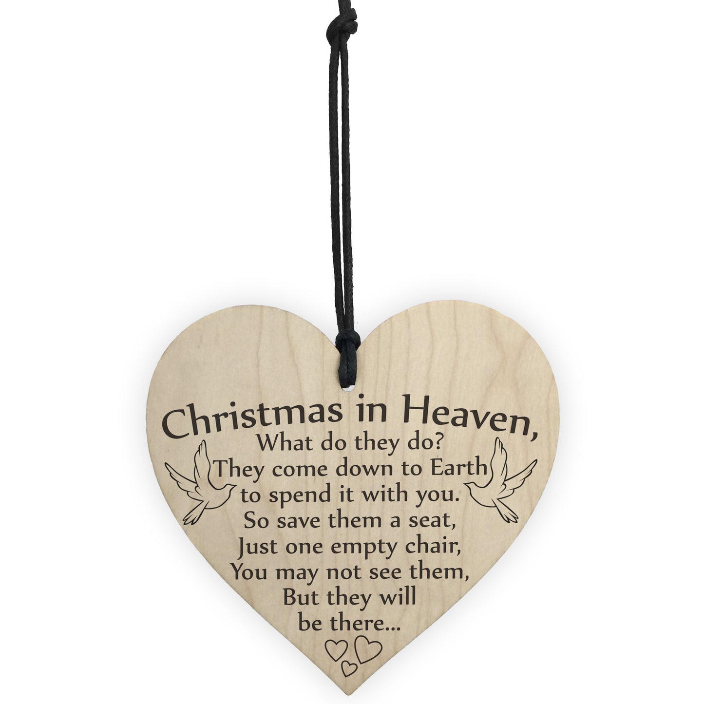 Christmas In Heaven Xmas Tree Decoration Memorial Quote Heart