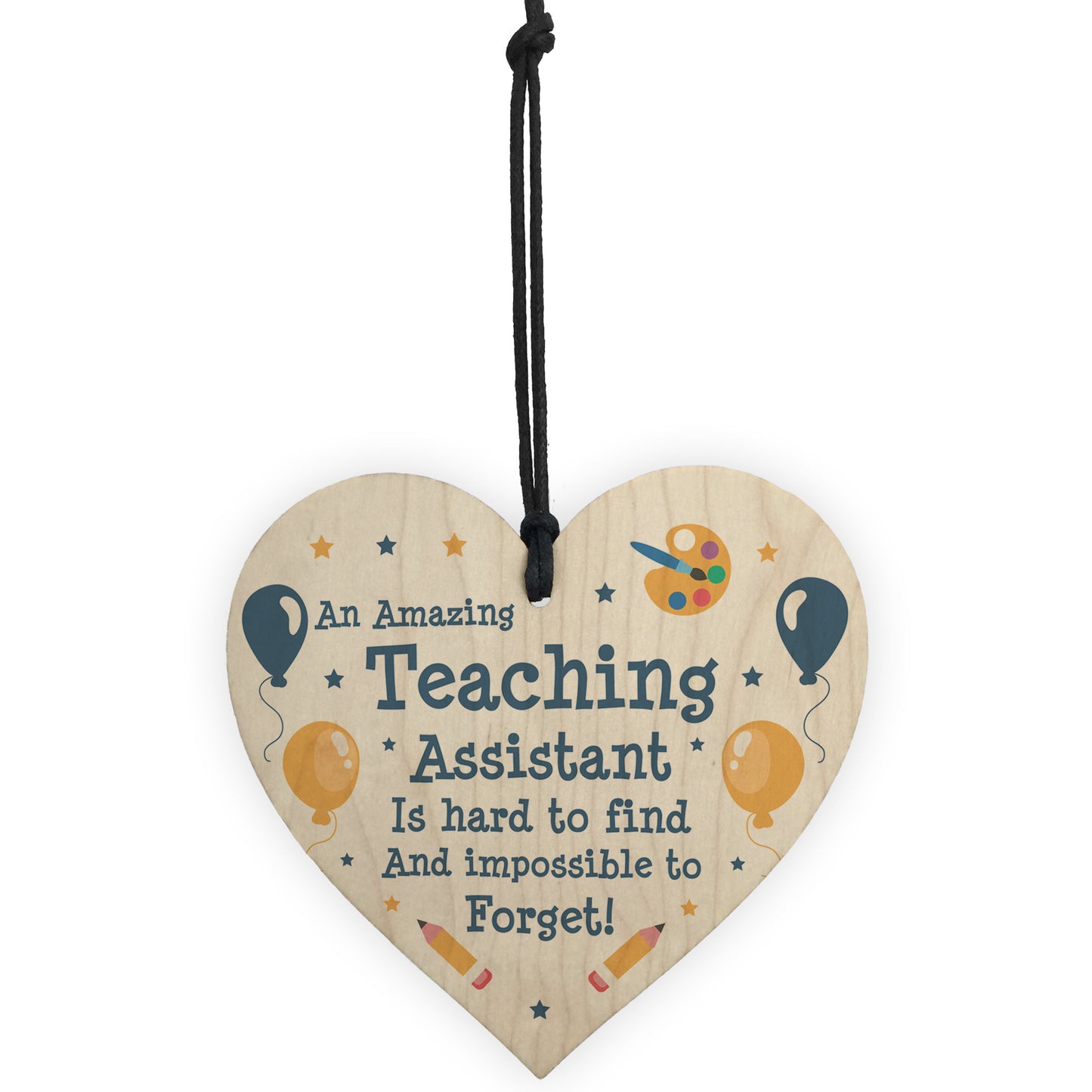 Gift For Teaching Assistant Wood Heart Handmade Thank You