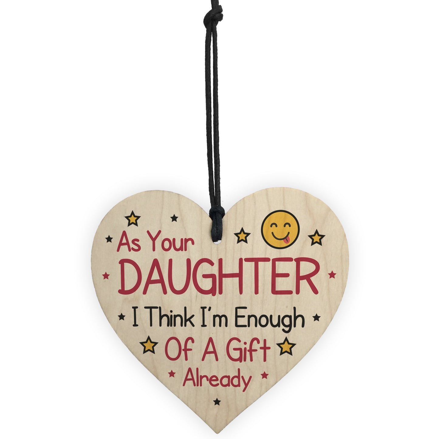 Funny Joke Birthday Gift For Mum Dad Wood Heart Daughter Gift
