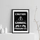 Beware Gaming Sign Boys Bedroom Decor Funny Gamer Gift Framed