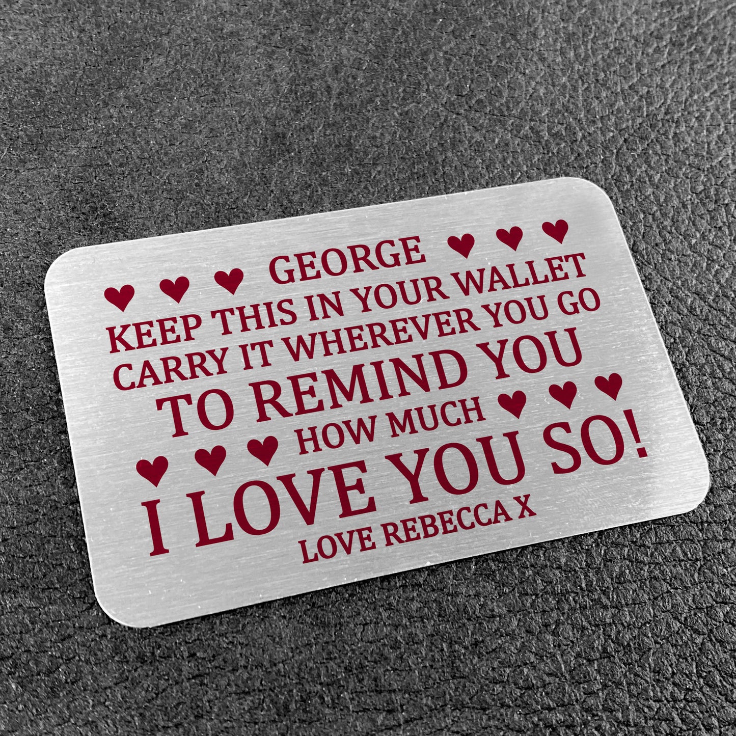 Novelty Gift For Boyfriend Husband Personalised Wallet Insert