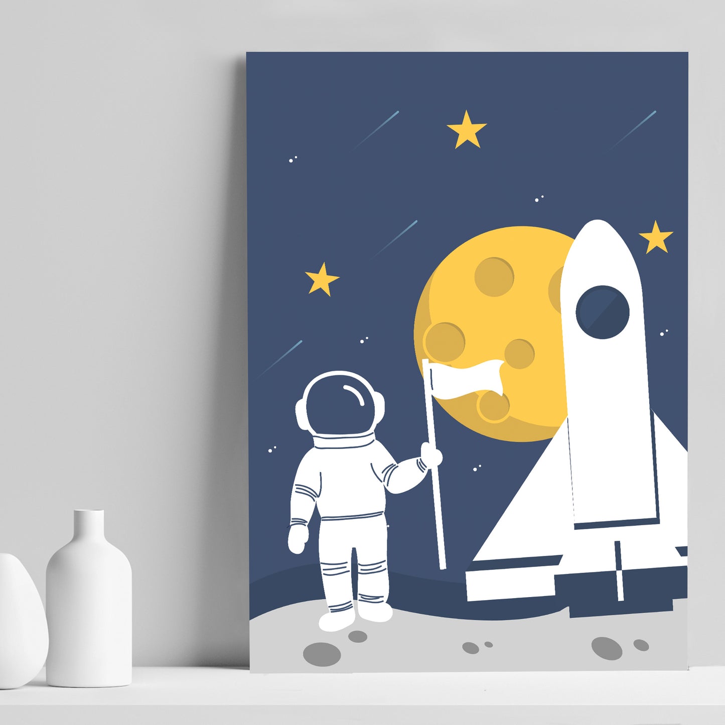 Cute Boys Bedroom Wall Art Space Room Decoration Nursery Decor