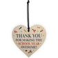 THANK YOU Gift For Nursery School Teacher Assistant Wood Heart