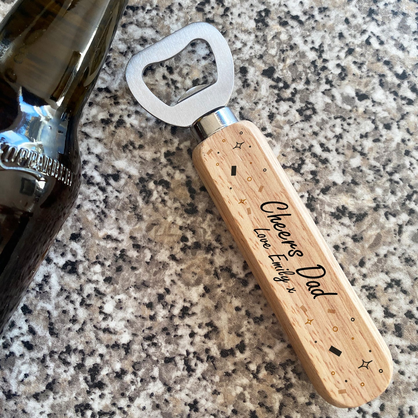 Funny Gift For Dad Personalised Wooden Bottle Opener Gift