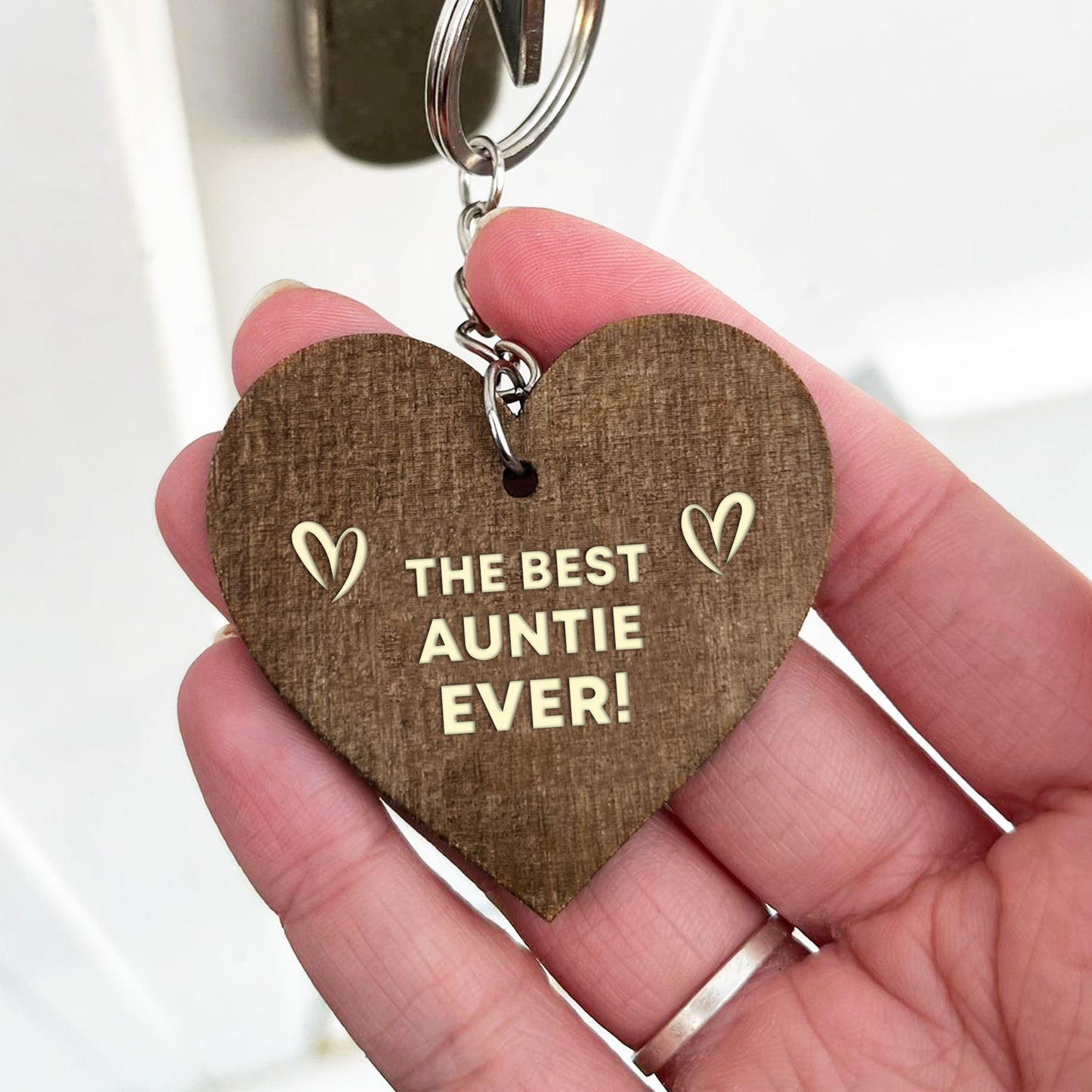 Auntie Gifts Wood Keyring Handmade Birthday Gift For Auntie
