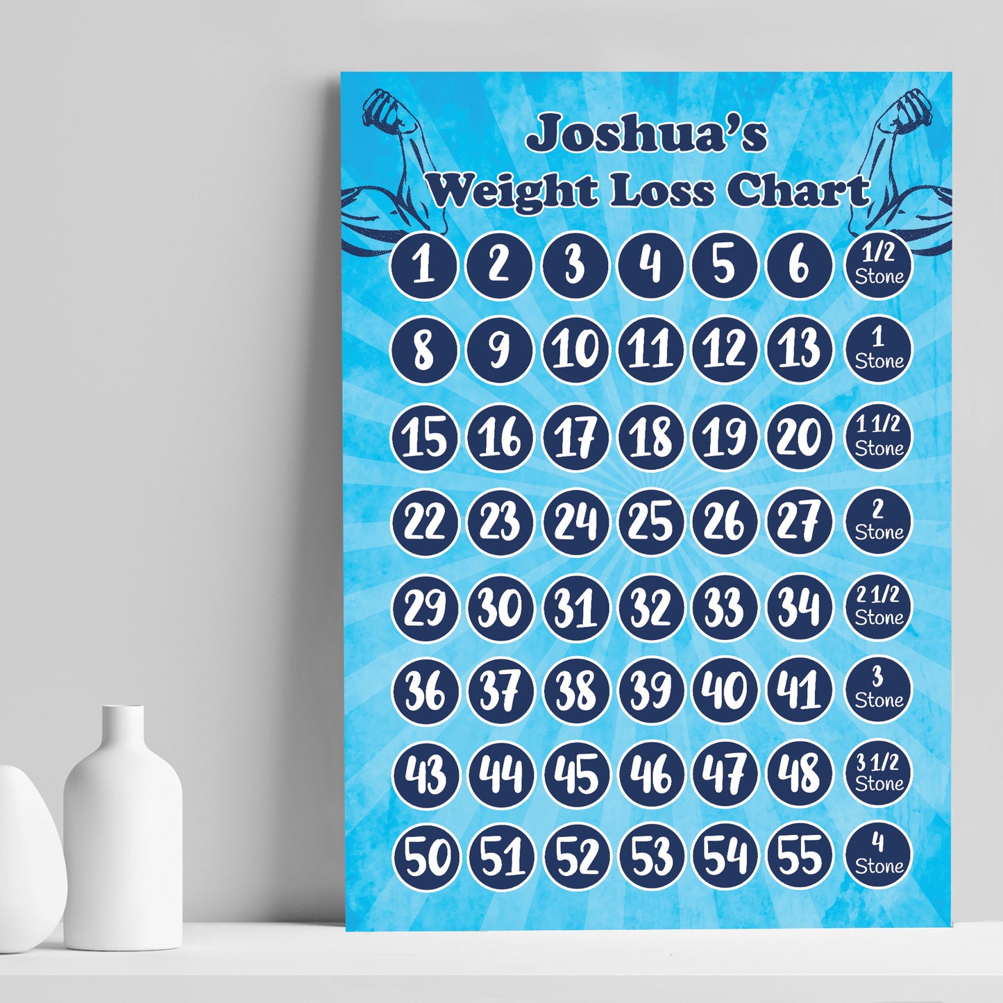 Mens Weight Loss Tracker PERSONALISED Chart Weight Watchers