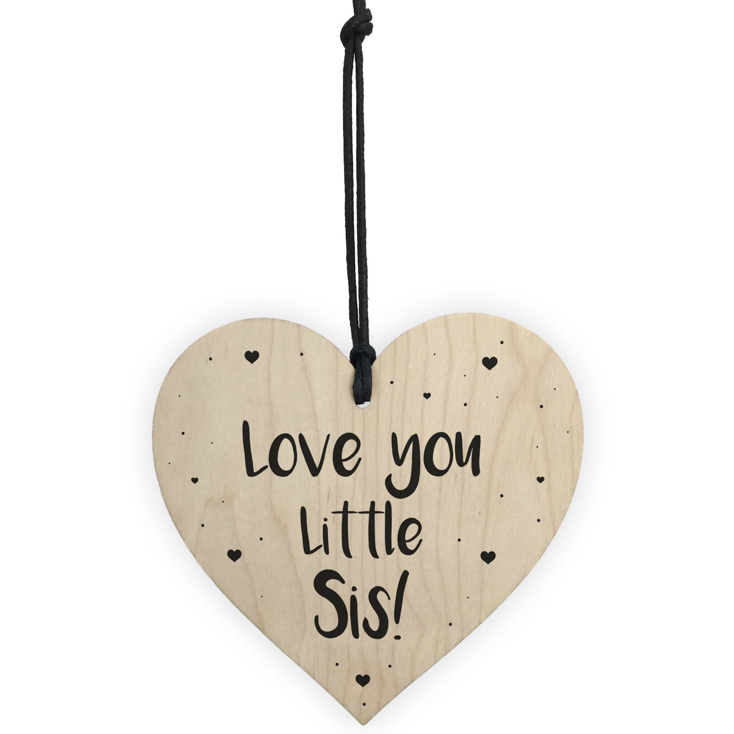 Novelty Little Sister Gift Wood Heart Love Plaque Birthday Xmas