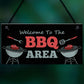 Barbecue Sign BBQ Plaque Hanging Wall Door Sign Garden Shed