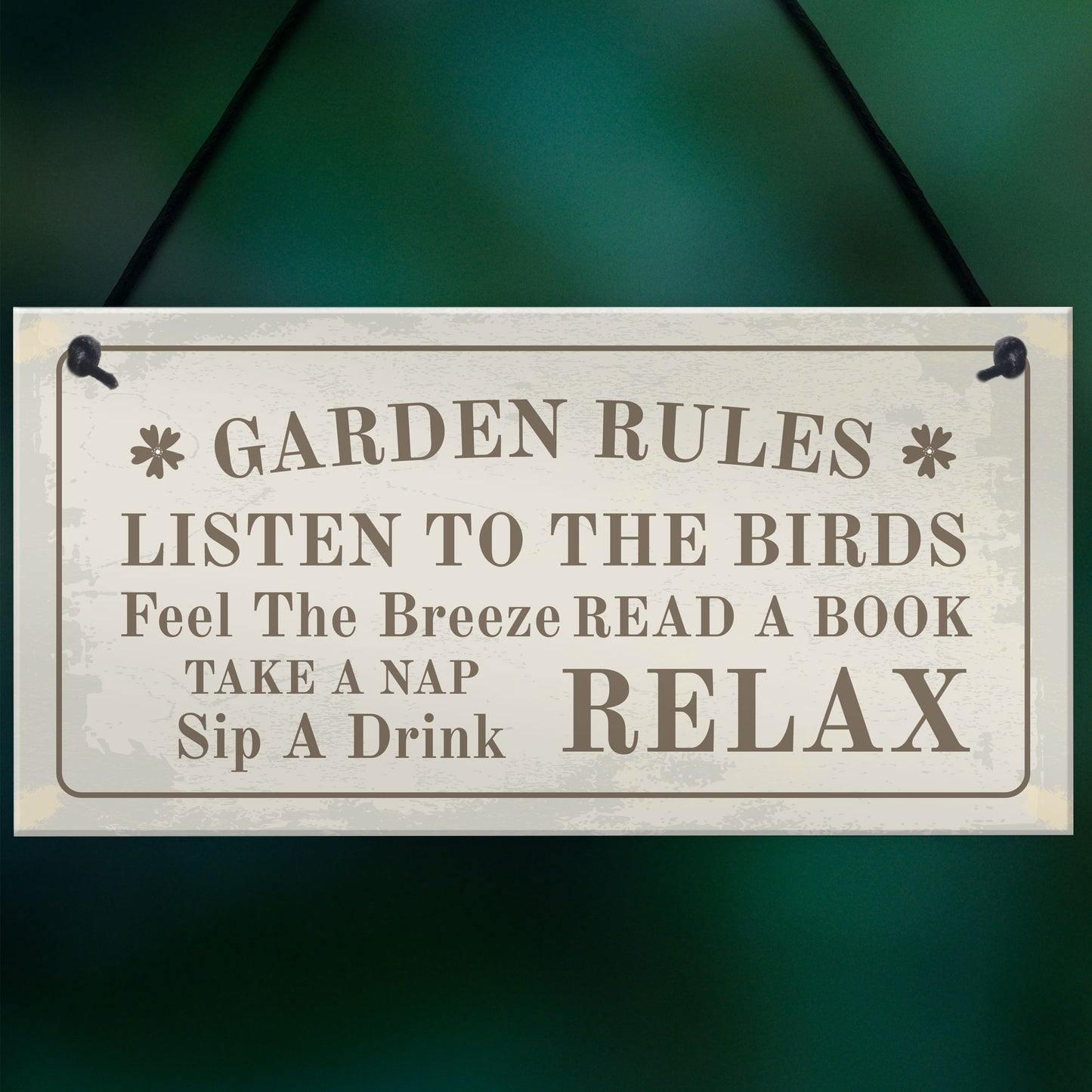 Hanging Garden Rules Sign For Garden Shed Wall Sign Home Decor