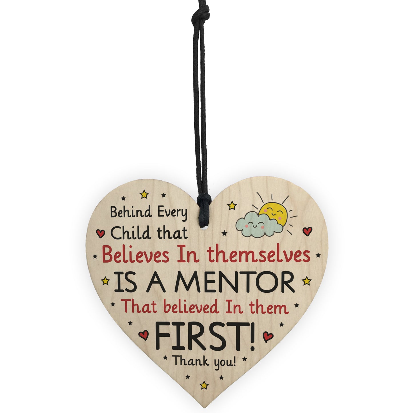 Mentor Gift Special Thank You Gift Wood Hanging Heart Friendship