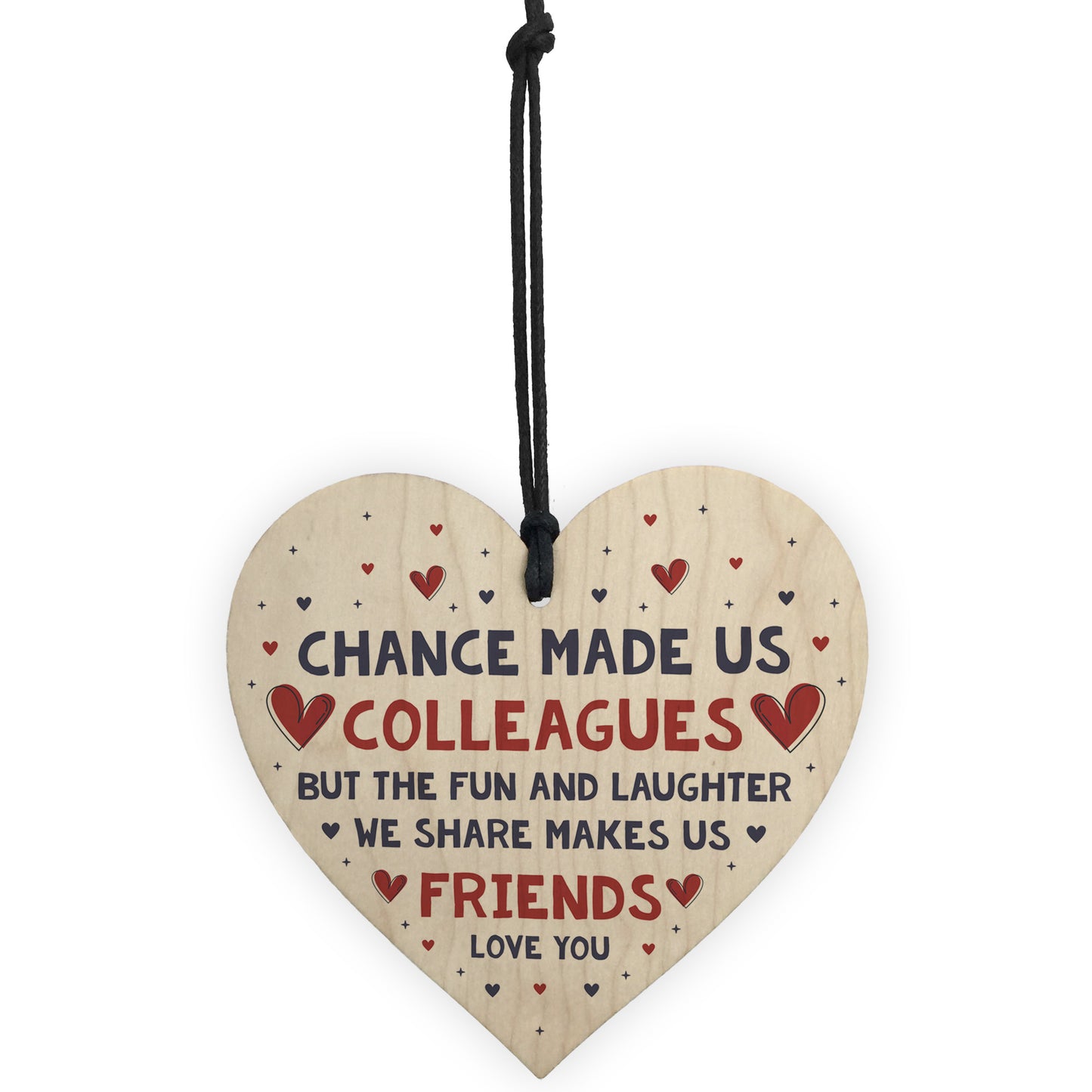 Colleague Fun And Laughter Wood Heart Leaving Gift For Colleague