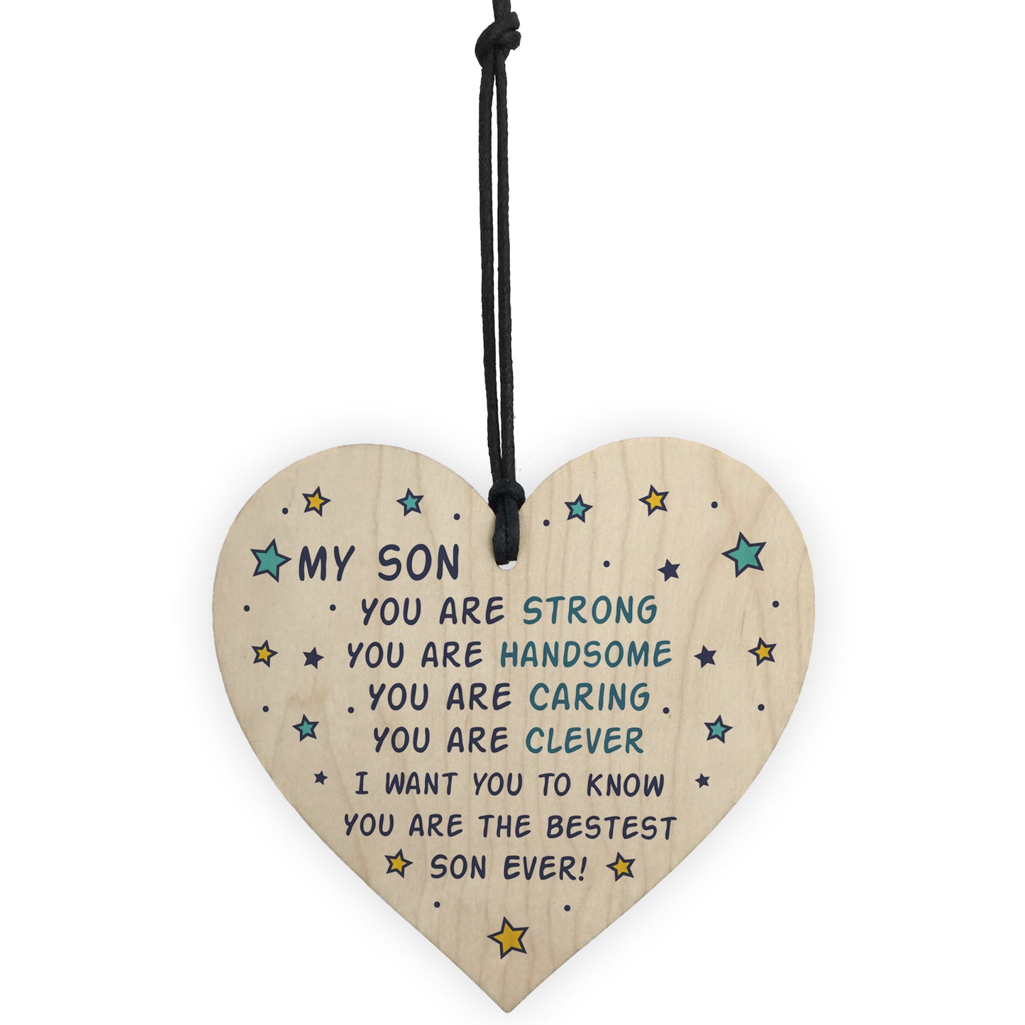 Novelty Son Gifts For Christmas Birthday Wooden Heart Keepsake
